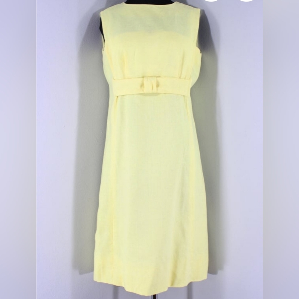 Handmade 60s Vintage Yellow sheath dress